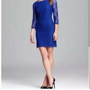 Dvf zarita dress lace 0 xs gorgeous cobalt blue